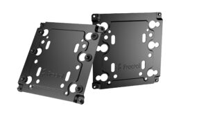 fractal design universal multibracket mounting adapter kit - mounts one 3.5"/2.5" hdd/ssd drive or water-cooling pump/reservoir to a standard 120 mm pc case fan vent - black (2 pack)