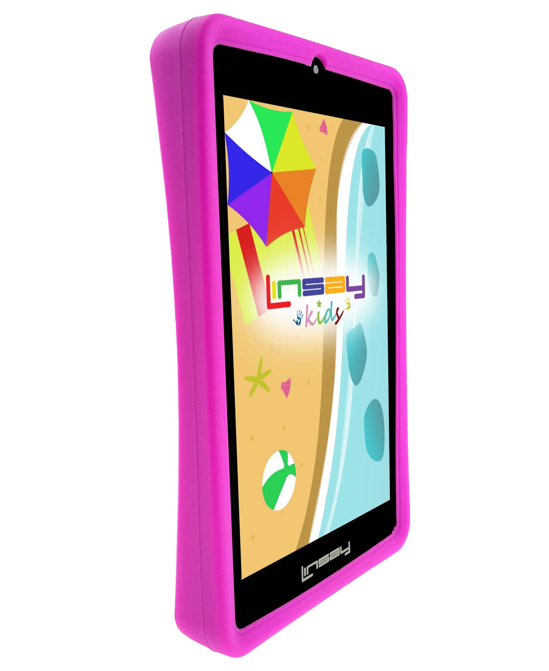 LINSAY Kids Tablet PC Newest Android 10 WiFi Kid-Proof Quad Core 2GB RAM+ 32GB of Internal Storage up to 256 GB External SD Card. Learning Device, Millions of Apps- Dual Camera Google Certified -Pink