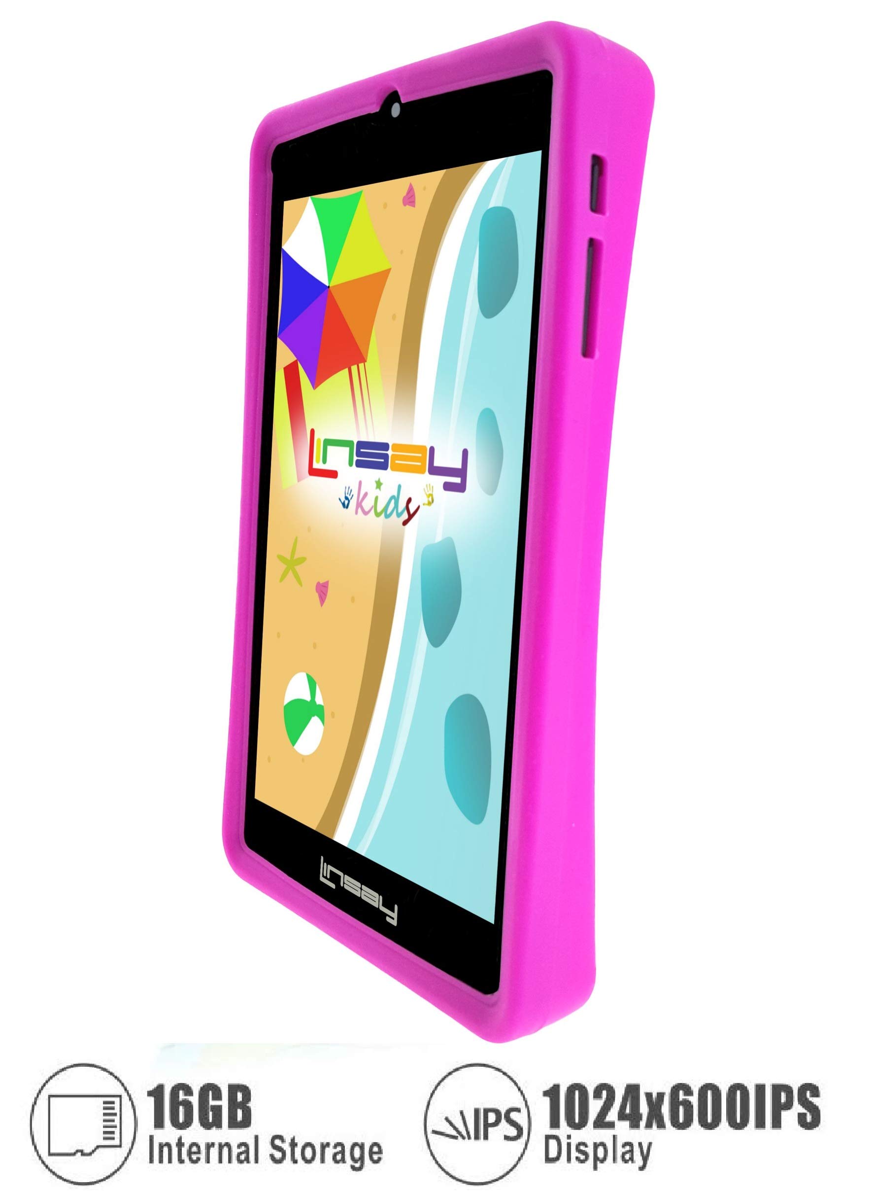 LINSAY Kids Tablet PC Newest Android 10 WiFi Kid-Proof Quad Core 2GB RAM+ 32GB of Internal Storage up to 256 GB External SD Card. Learning Device, Millions of Apps- Dual Camera Google Certified -Pink