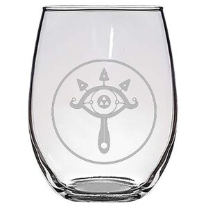 hat shark truthful eye legendary royal ninja tribe video game parody - laser engraved stemless wine glasses