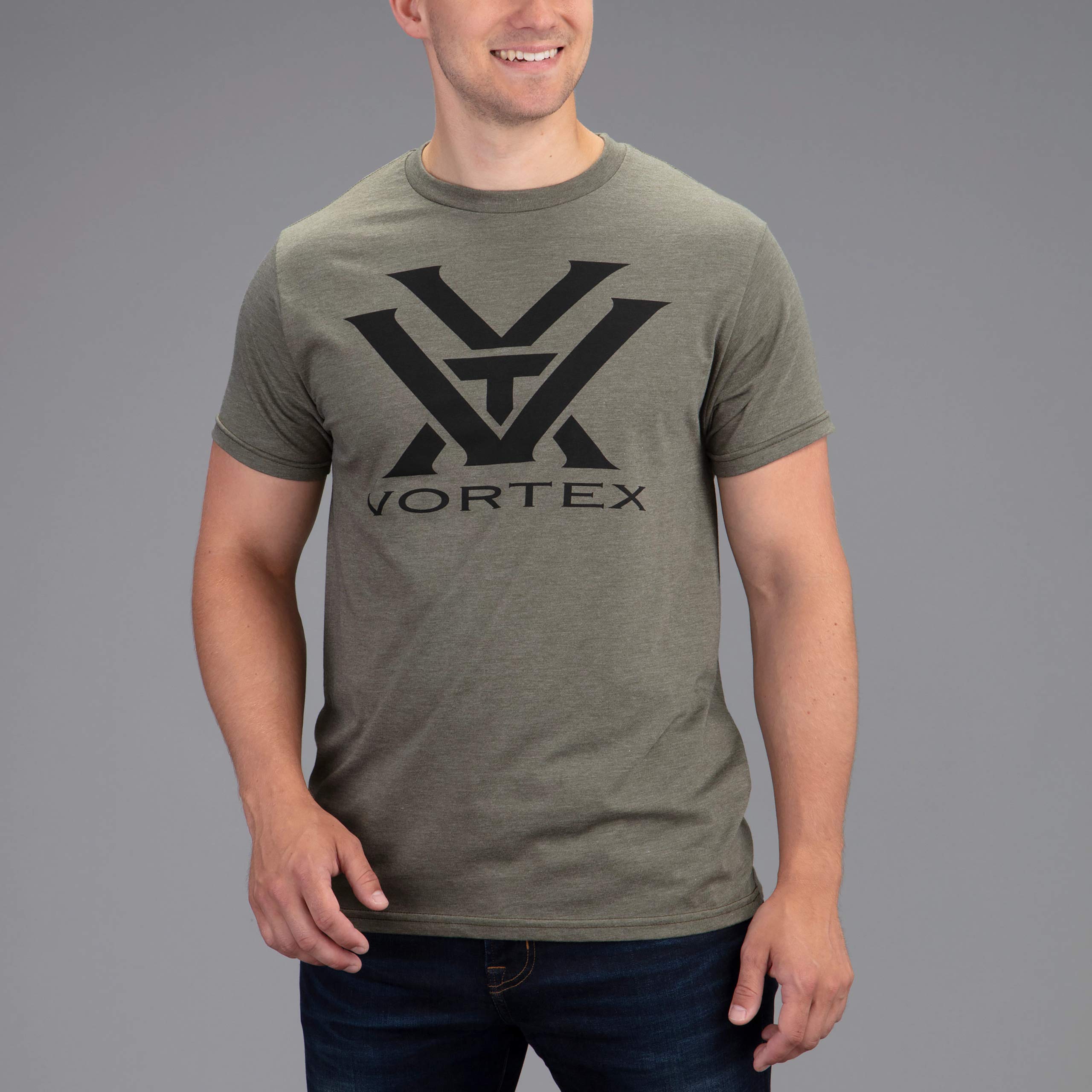 Vortex Optics Logo Short Sleeve T-Shirts (Military Heather, X-Large)