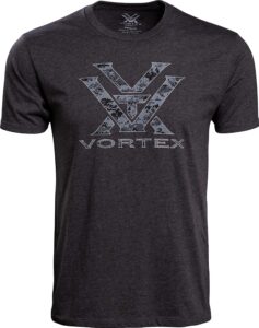 vortex optics logo short sleeve t-shirts (charcoal heather camo, 2x-large)