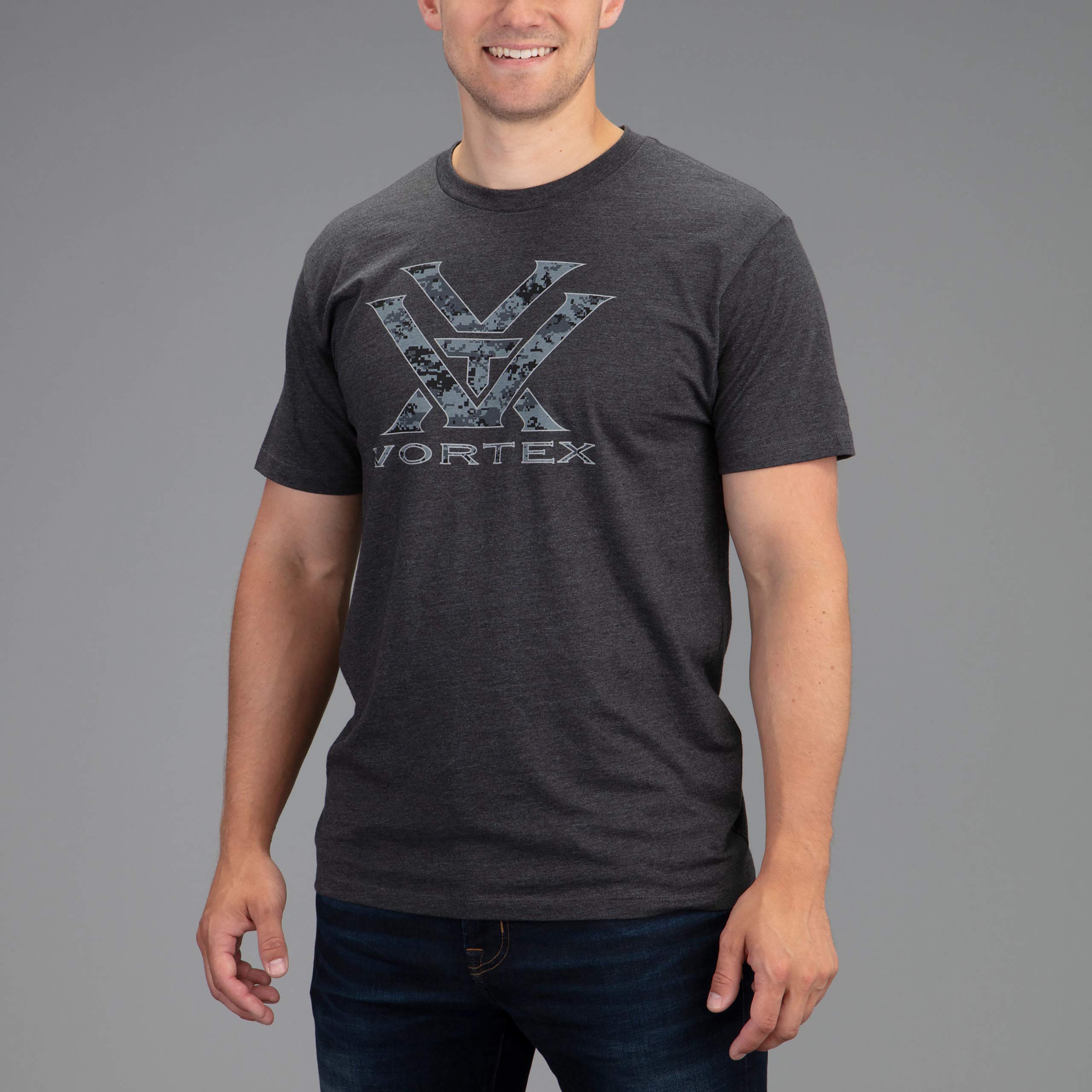 Vortex Optics Logo Short Sleeve T-Shirts (Charcoal Heather Camo, 2X-Large)