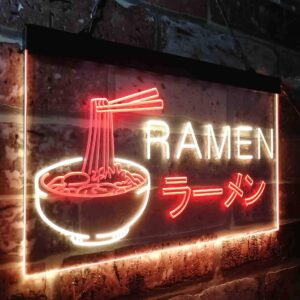 ADVPRO Ramen Japanese Noodles Shop Display Dual Color LED Neon Sign Red & Yellow 12 x 8 Inches st6s32-i3613-ry