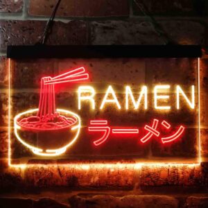 ADVPRO Ramen Japanese Noodles Shop Display Dual Color LED Neon Sign Red & Yellow 12 x 8 Inches st6s32-i3613-ry