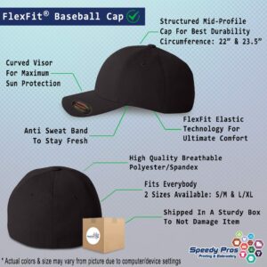 Custom Flexfit Hats for Men & Women Honeymoon Vibes Embroidery Wedding Polyester Dad Hat Baseball Cap Small Medium Black Design Only