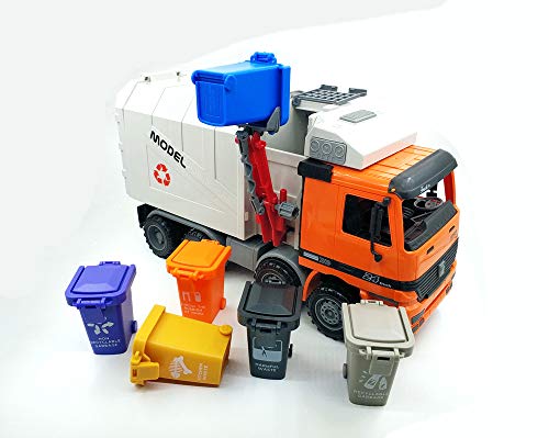 AITING Kids Garbage Classification Toy Vehicles Garbage Truck's 6 Trash Cans +100 Card