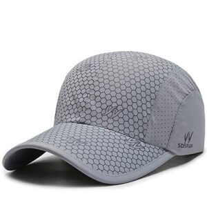 clape quick dry sports hat lightweight breathable unstructured soft run cap unisex (cp08-light gray)