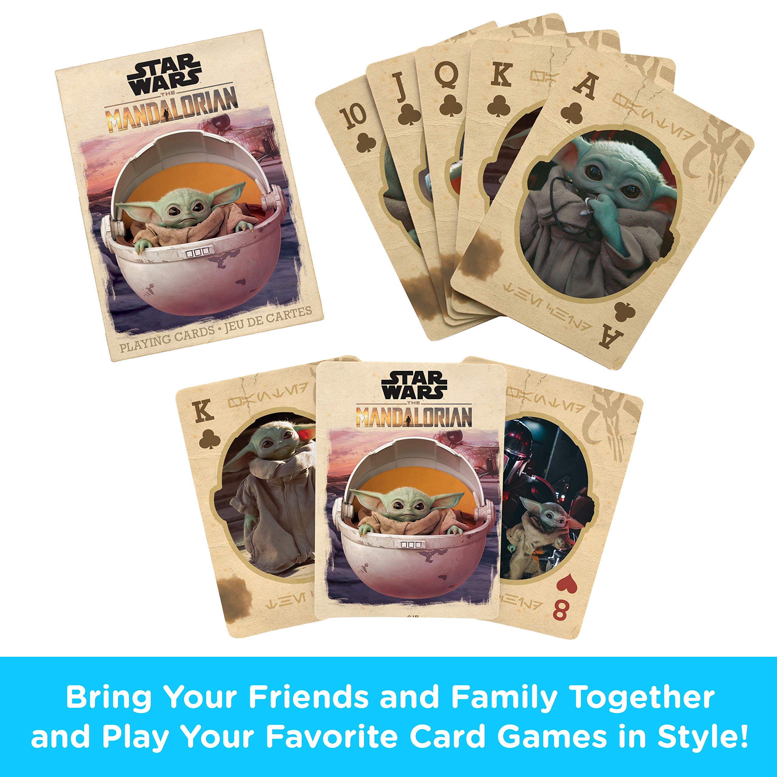 AQUARIUS Star Wars Playing Cards - The Mandalorian 'Baby Yoda' The Child Themed Deck of Cards for Your Favorite Card Games - Officially Licensed Merchandise & Collectibles