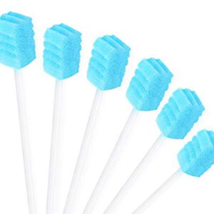 (50 Pack) Disposable Mouth Swabs Sponge - Unflavored & Sterile Oral Swabs Dental Swabsticks for Mouth Cleaning(Contains Tooth Powder)