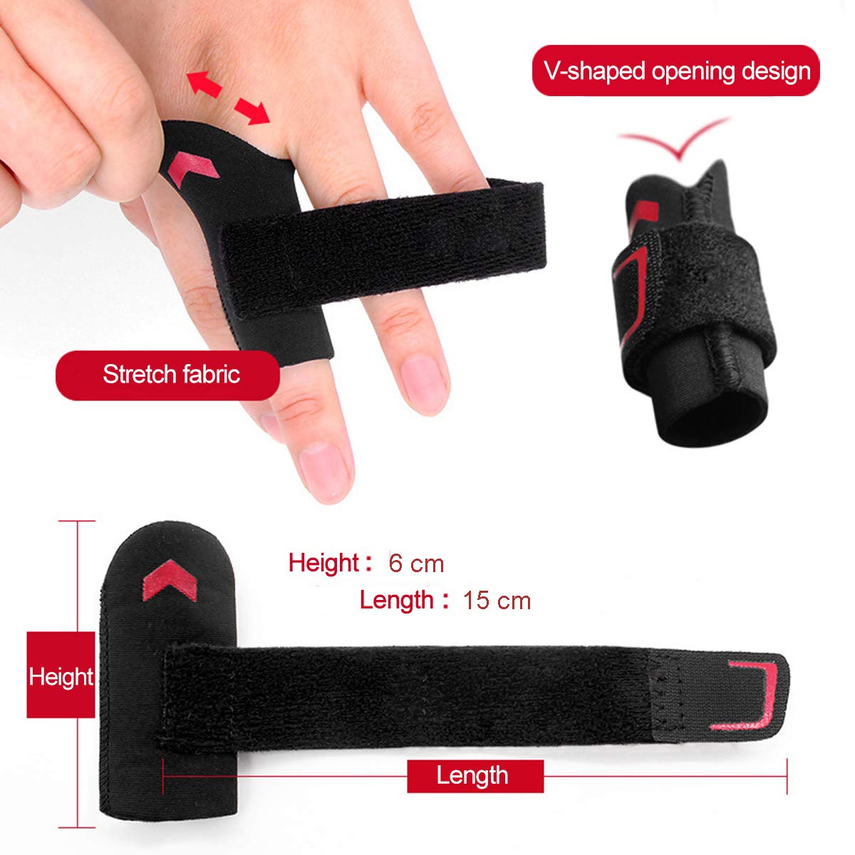 VHOPMORE Neoprene Finger Splint Wraps Adjustable Finger Brace Trigger Finger Buddy Splints Mallet Finger Guards for Arthritis Sport Finger Support Sleeves Protector for Basketball Volleyball Tennis