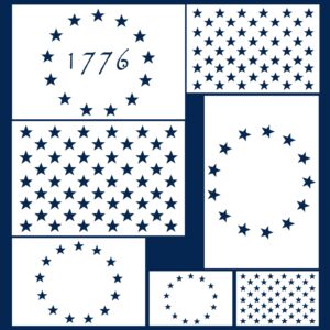 koogel 7 pcs plastic stencil template, 3 sizes star stencil 50 stars american flag and 13 stars 1776 template for independence day, painting on wood wall craft projects