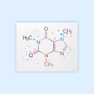 Dignovel Studios 8X10 Unframed Caffeine Molecule Chemical Symbol Watercolor Art Print Poster Housewarming Wall Giclee Office Home Decor DN536