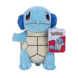 pokemon squirtle holiday seasonal plush, 8” pokemon plush toy, includes santa hat accessory- super soft, authentic details - perfect for playing, displaying, cuddling & gifting- gotta catch ‘em all