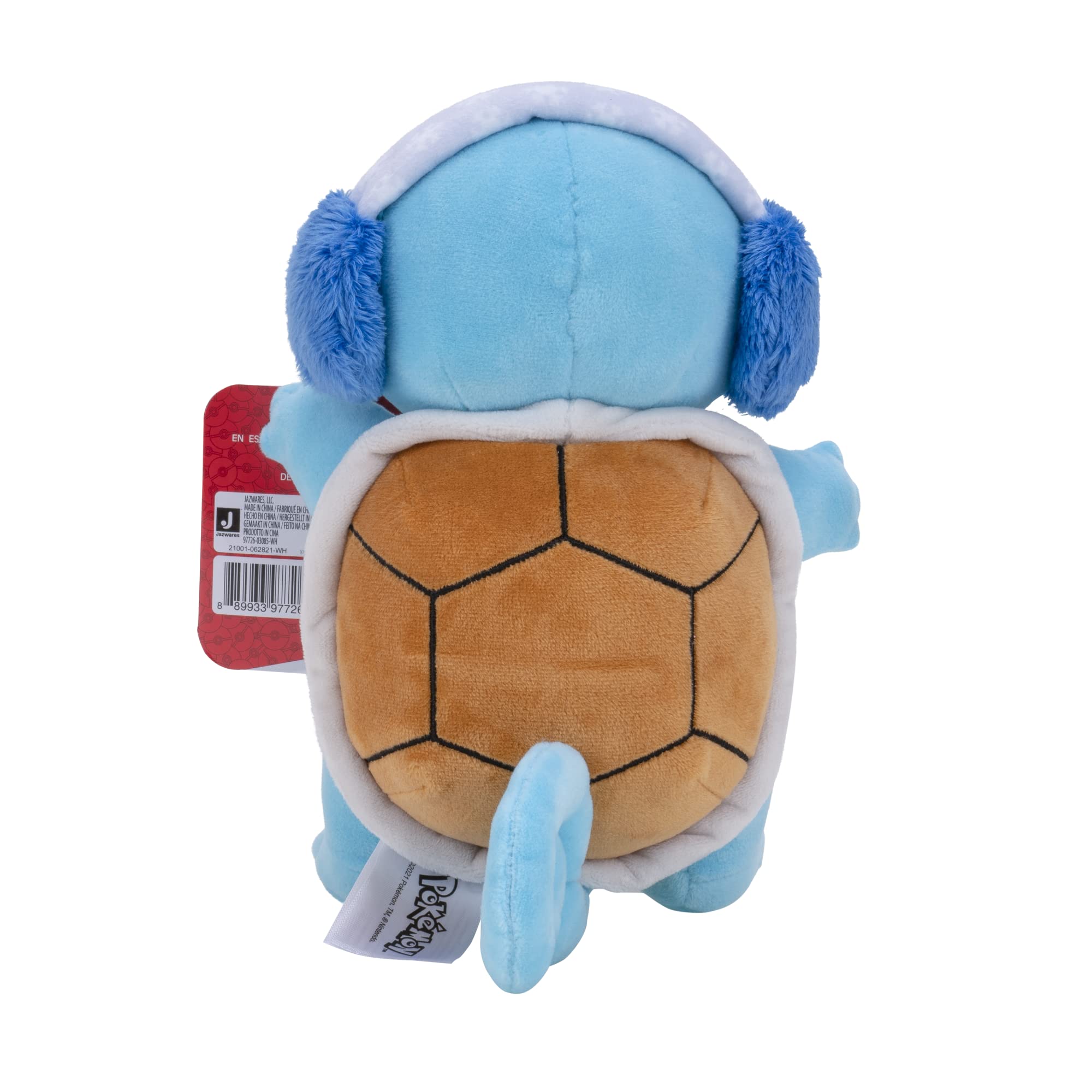 Pokemon Squirtle Holiday Seasonal Plush, 8” Pokemon Plush Toy, Includes Santa Hat Accessory- Super Soft, Authentic Details - Perfect for Playing, Displaying, Cuddling & Gifting- Gotta Catch ‘Em All