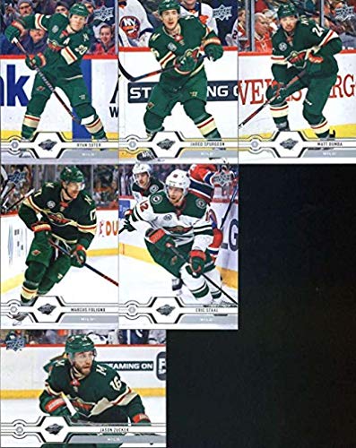 2019-20 Upper Deck Series 1 & 2 Veteran Minnesota Wild Team Set of 12 Cards: Eric Staal(#124), Jason Zucker(#125), Marcus Foligno(#126), Matt Dumba(#127), Jared Spurgeon(#128), Ryan Suter(#129), Mats Zuccarello(#374), Ryan Hartman(#375), Zach Parise(#376)