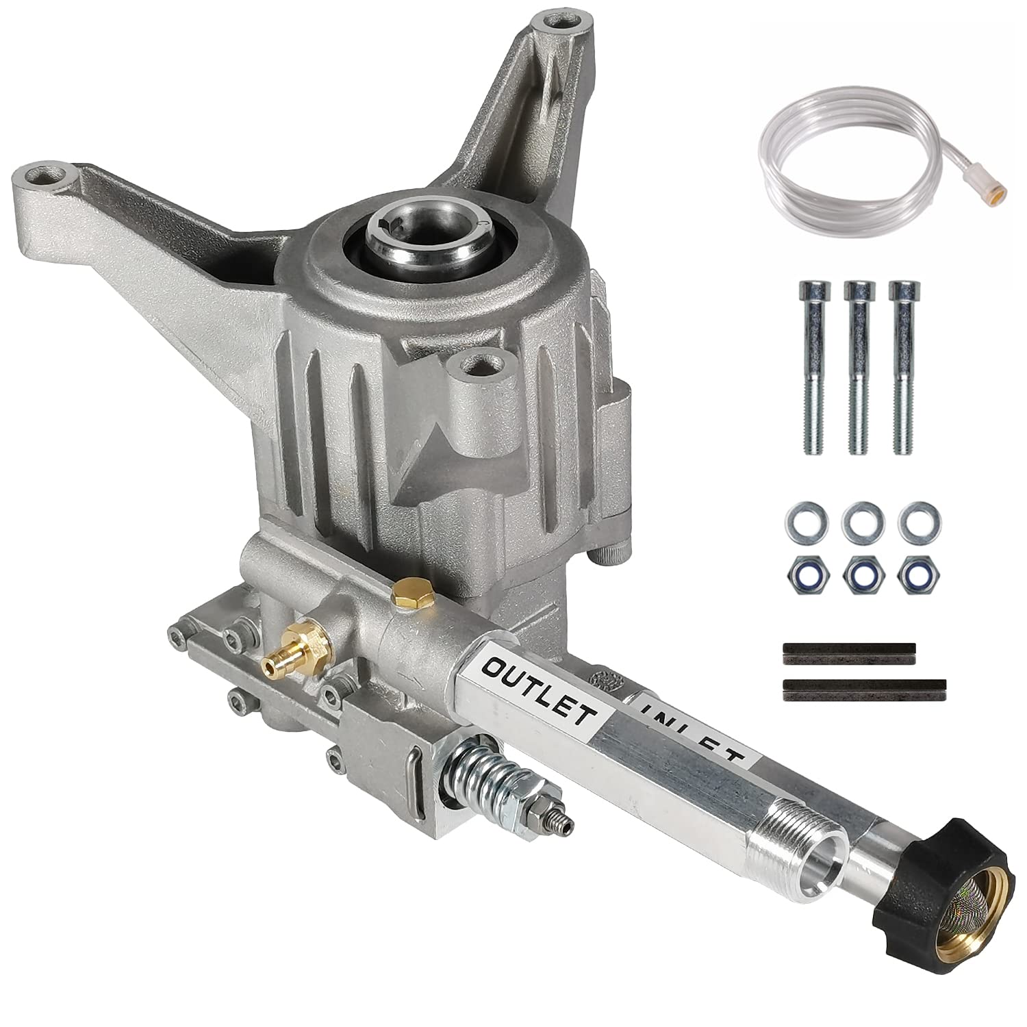 YAMATIC 7/8" Shaft Vertical Pressure Washer Pump, 2600-3000 PSI @2.3 GPM OEM & Replacement Pump for Power Washer, Replacement with Troybilt, Briggs&Stratton, Craftsman, AR, Honda Front Inlet/Outlet