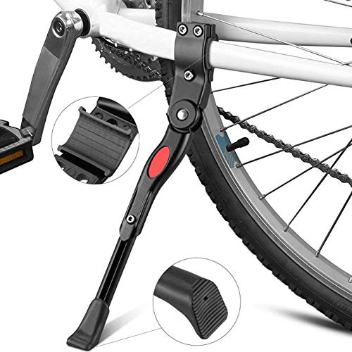 LERTREE Bicycle Kickstand Aluminum Alloy Kickstand Adjustable Bike Side Stand Cycling Accessories (Black)