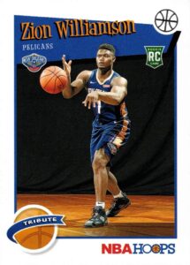 2019-20 panini nba hoops basketball #296 zion williamson rookie card pelicans