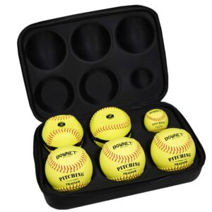bownet ultimate pitchers 6 genuine leather practice softball training balls kit