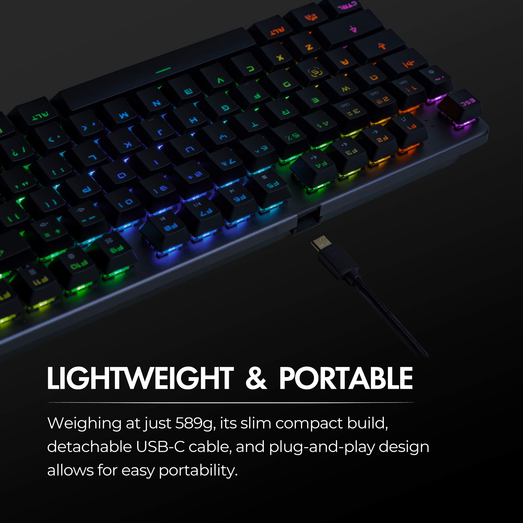 Tecware Phantom L, Low Profile Mechanical Keyboard, RGB LED, Outemu Red Switch…