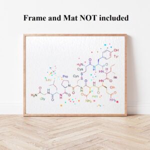 Dignovel Studios 8X10 Unframed Oxytocin Molecule Love Molecule Symbol Chemistry Watercolor Art Print Poster Housewarming Wall Giclee Office Home Decor DN537