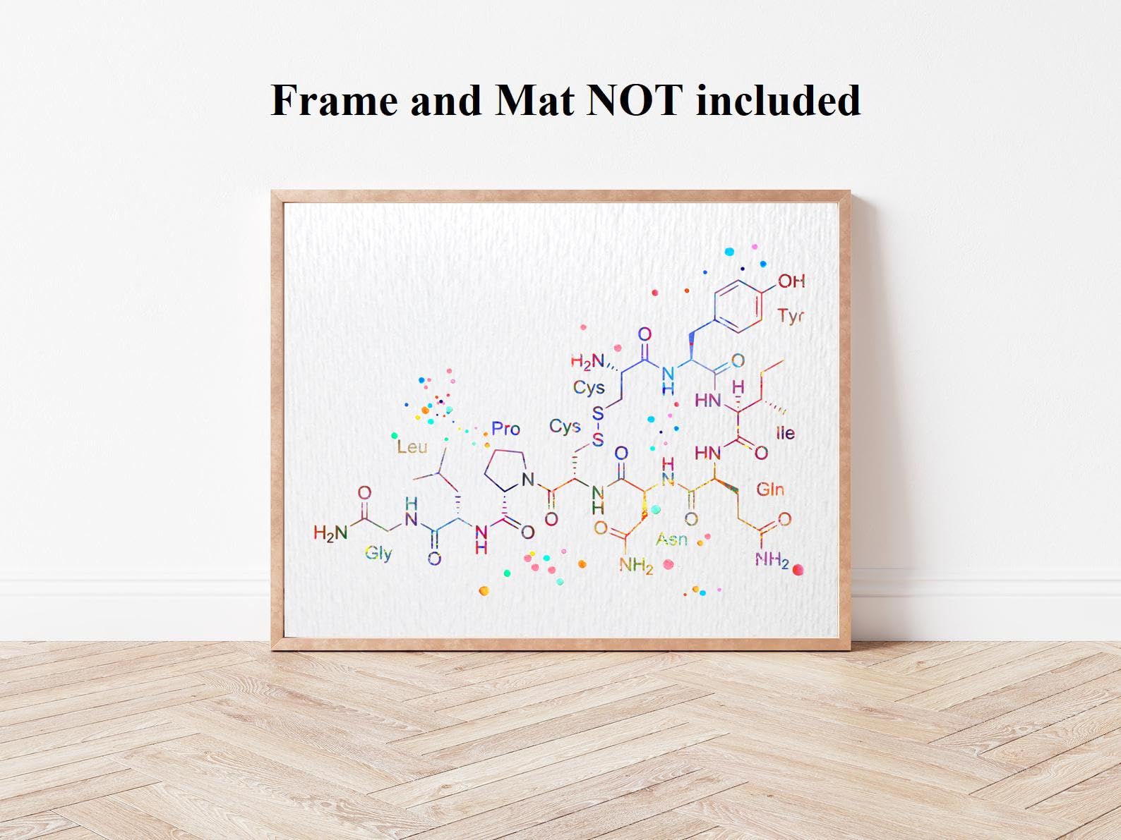 Dignovel Studios 8X10 Unframed Oxytocin Molecule Love Molecule Symbol Chemistry Watercolor Art Print Poster Housewarming Wall Giclee Office Home Decor DN537