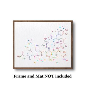 Dignovel Studios 8X10 Unframed Oxytocin Molecule Love Molecule Symbol Chemistry Watercolor Art Print Poster Housewarming Wall Giclee Office Home Decor DN537