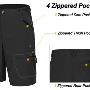 Little Donkey Andy Men's Lightweight Quick Dry Hiking Shorts Breathable Outdoor Cargo Shorts for Fishing Travel Casual Black XL