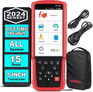 2024 upgrade launch crp429c elite android all system obd2 scanner with 15 reset,lifetime free online update,abs bleeding,injector coding/oil/throttle/epb/bms/d-p-f/sas/immo/tpms reset/gear relearn.etc