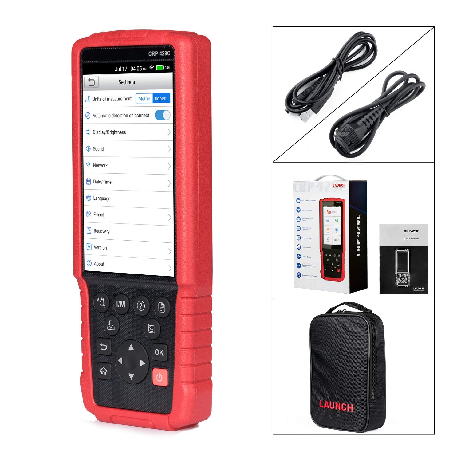 2024 Upgrade LAUNCH CRP429C Elite Android All System OBD2 Scanner with 15 Reset,Lifetime Free Online Update,ABS Bleeding,Injector Coding/Oil/Throttle/EPB/BMS/D-P-F/SAS/IMMO/TPMS Reset/Gear Relearn.etc