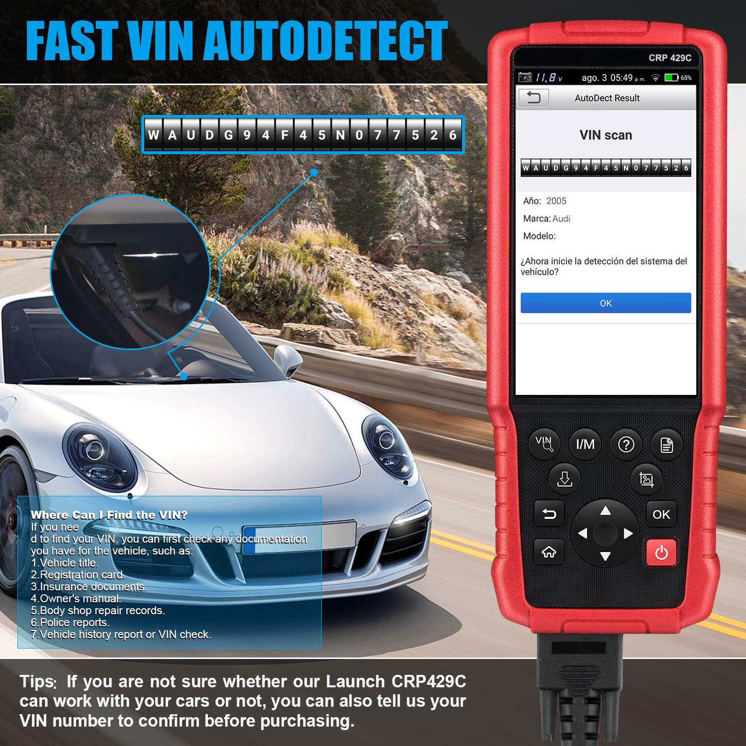 2024 Upgrade LAUNCH CRP429C Elite Android All System OBD2 Scanner with 15 Reset,Lifetime Free Online Update,ABS Bleeding,Injector Coding/Oil/Throttle/EPB/BMS/D-P-F/SAS/IMMO/TPMS Reset/Gear Relearn.etc