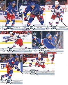 2019-20 upper deck series 2 new york rangers team set of 7 cards: artemi panarin(#337), mika zibanejad(#338), brady skjei(#339), lias andersson(#340), anthony deangelo(#341), brendan smith(#342), jacob trouba(#343)