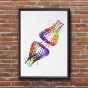 Dignovel Studios 11X14 Unframed Synapse Receptor Medical Science Neurology Neural Network Watercolor Art Print Poster Housewarming Wall Giclee Office Home Decor DN531