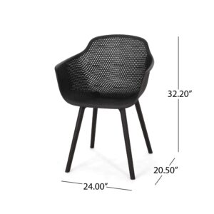 Christopher Knight Home Davina Outdoor Dining Chair (Set of 2), Polypropylene, Black