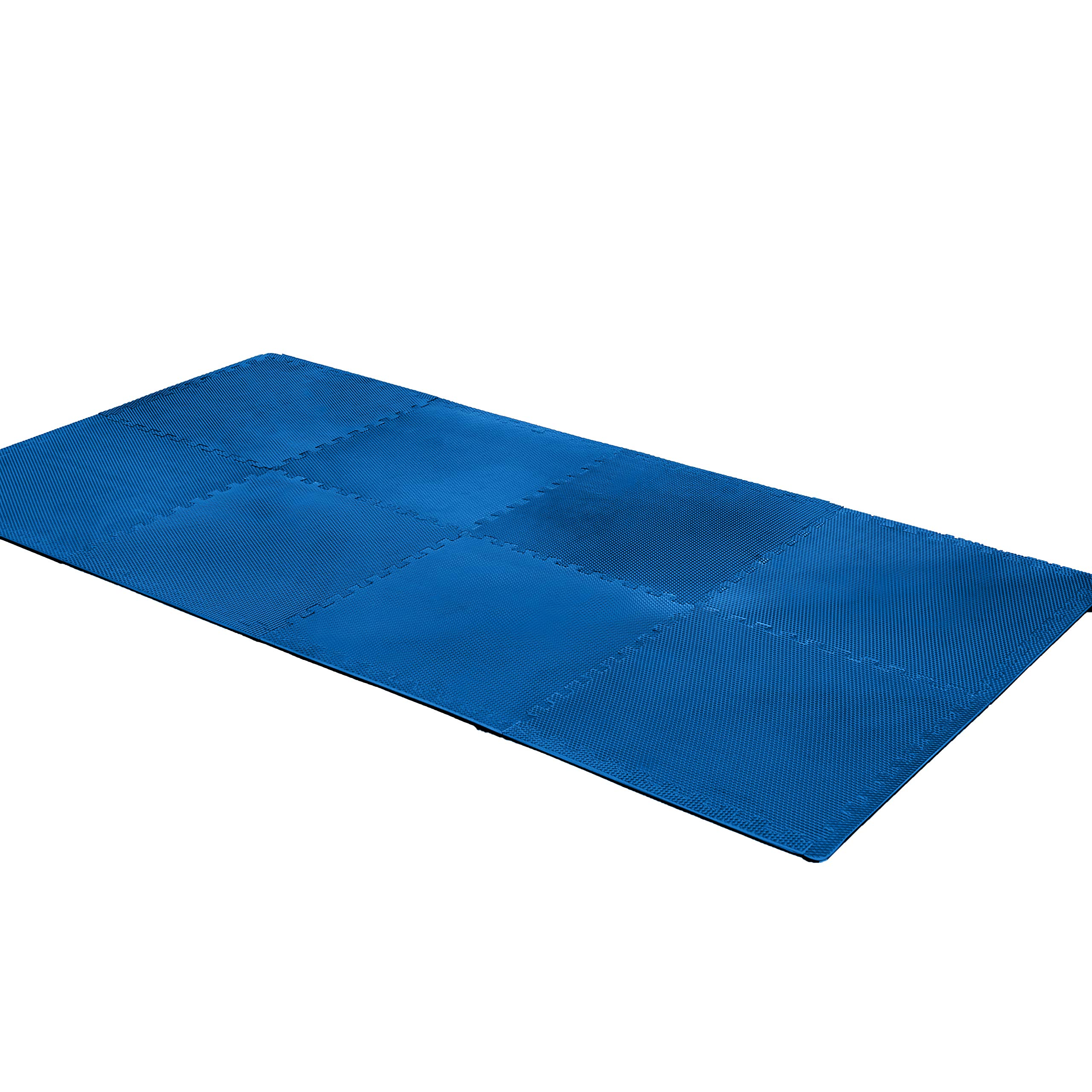 CAP Barbell Blue/Gray Reversible Puzzle Exercise Mat, 16 Pieces, Blue and Gray (MTS-1204BLGY-16)