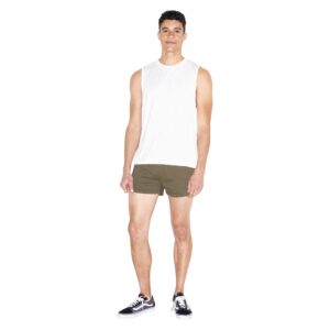 american apparel men's california fleece retro short, army, x-large