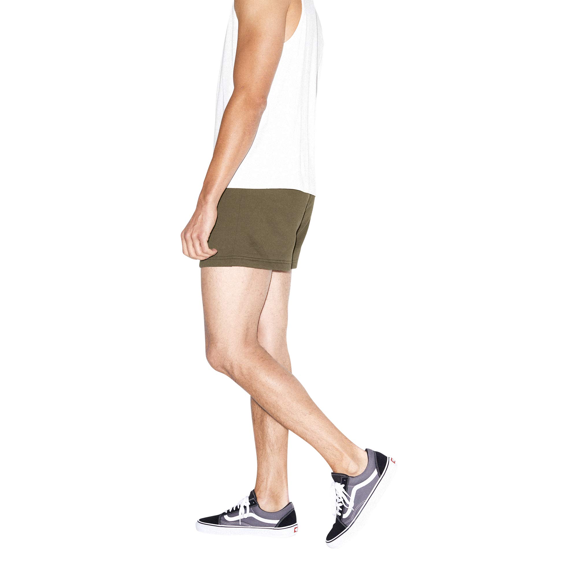 American Apparel Men's California Fleece Retro Short, Army, X-Large