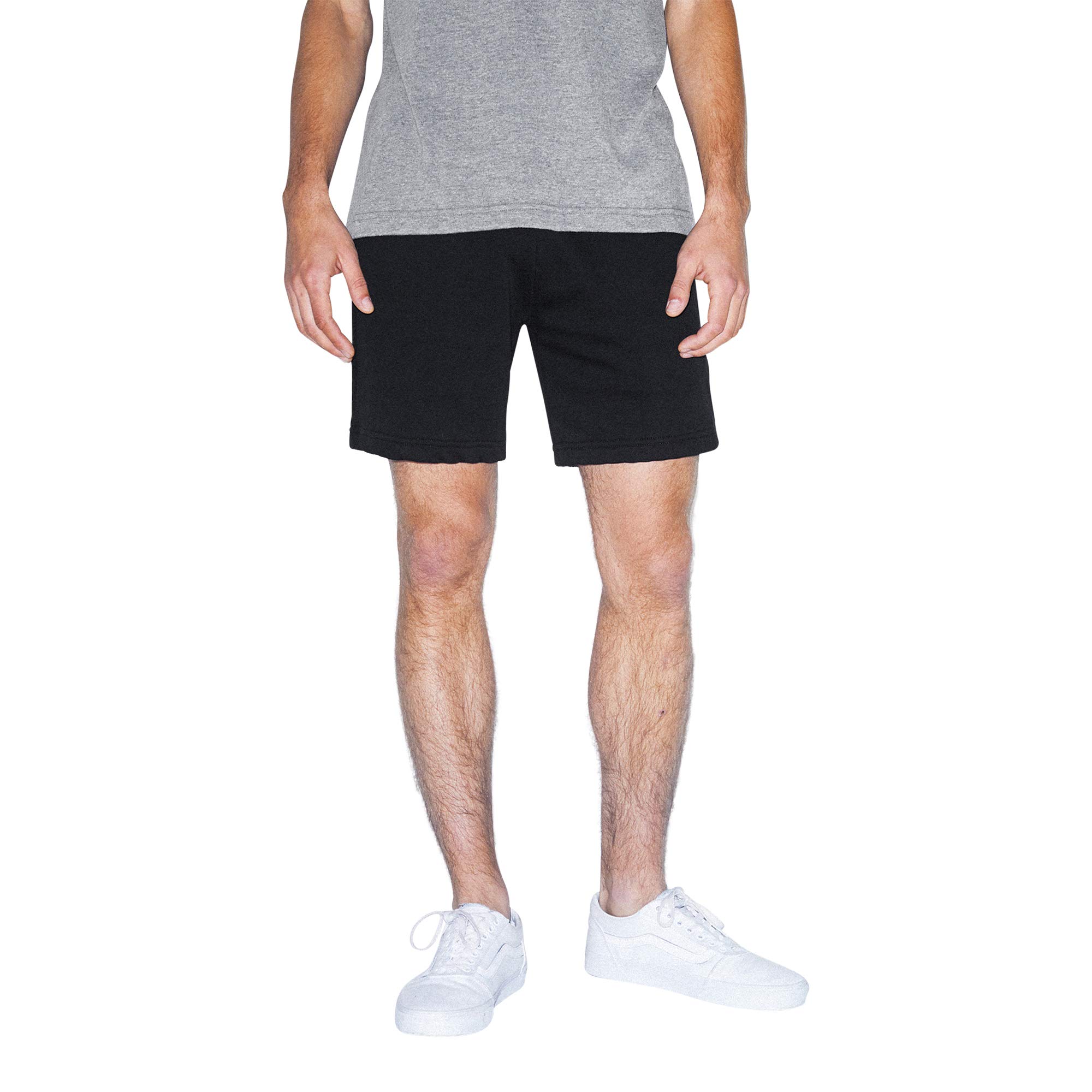 American Apparel Men's California Fleece Gym Short, Black, Small