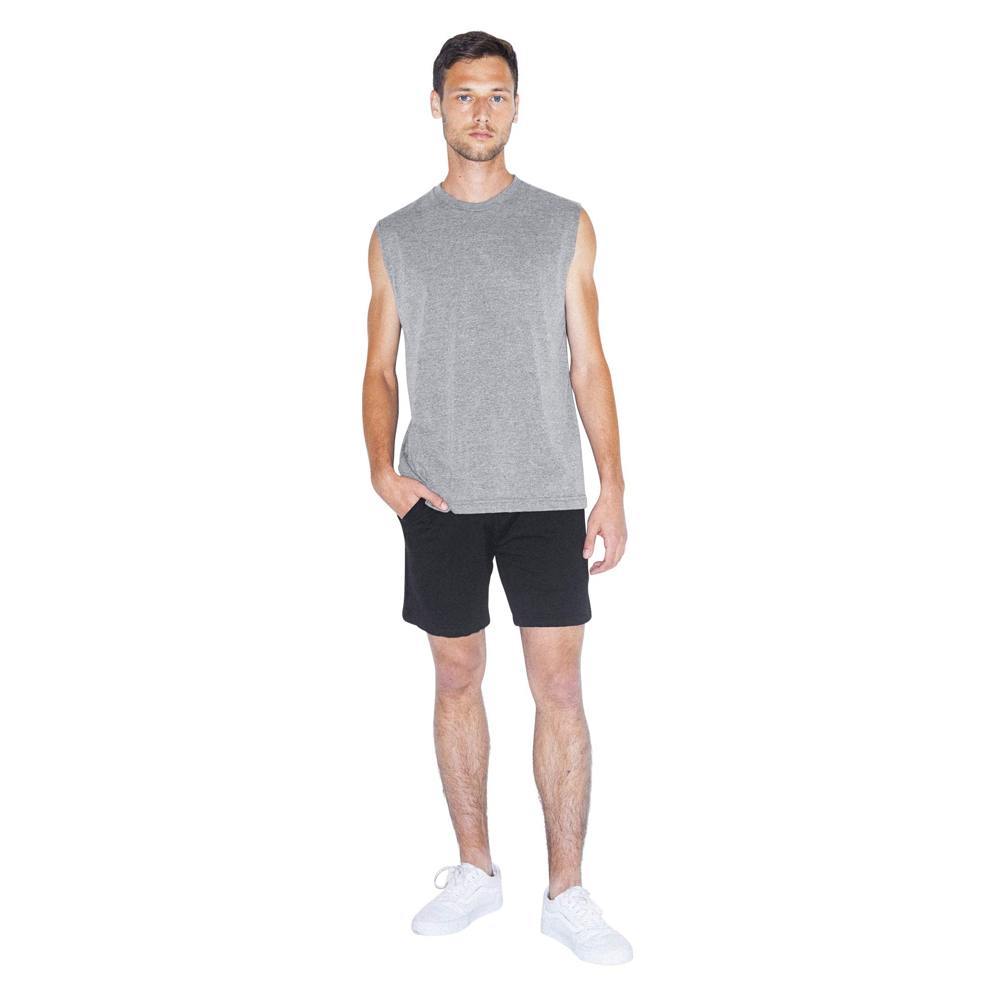 American Apparel Men's California Fleece Gym Short, Black, Small