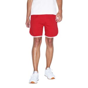 american apparel men's interlock basketball shorts, red/white, x-large