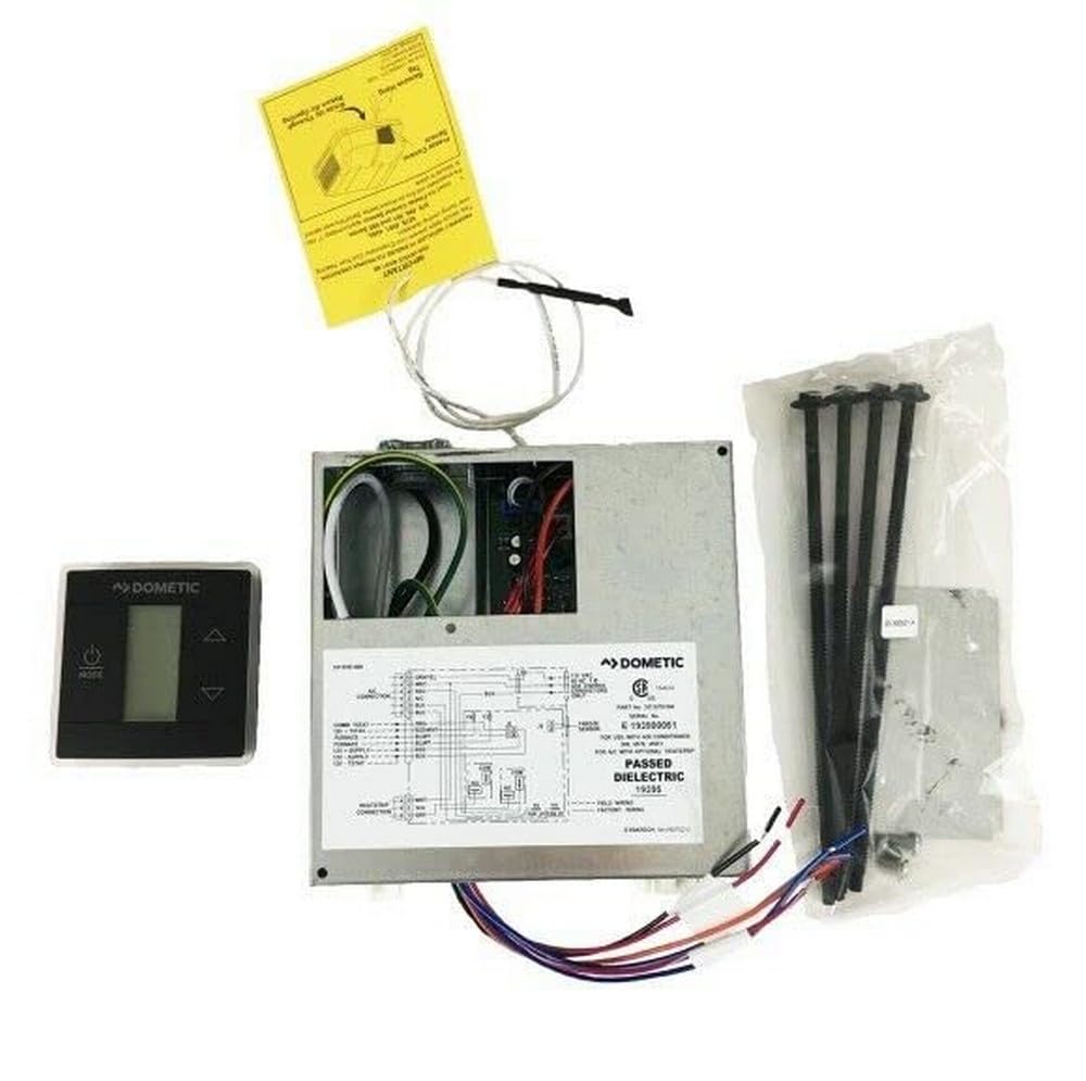 Dometic 3316232.000 Control Kit/Relay Box Heat/Cool/Heat Pump with Black CT Wall Thermostat