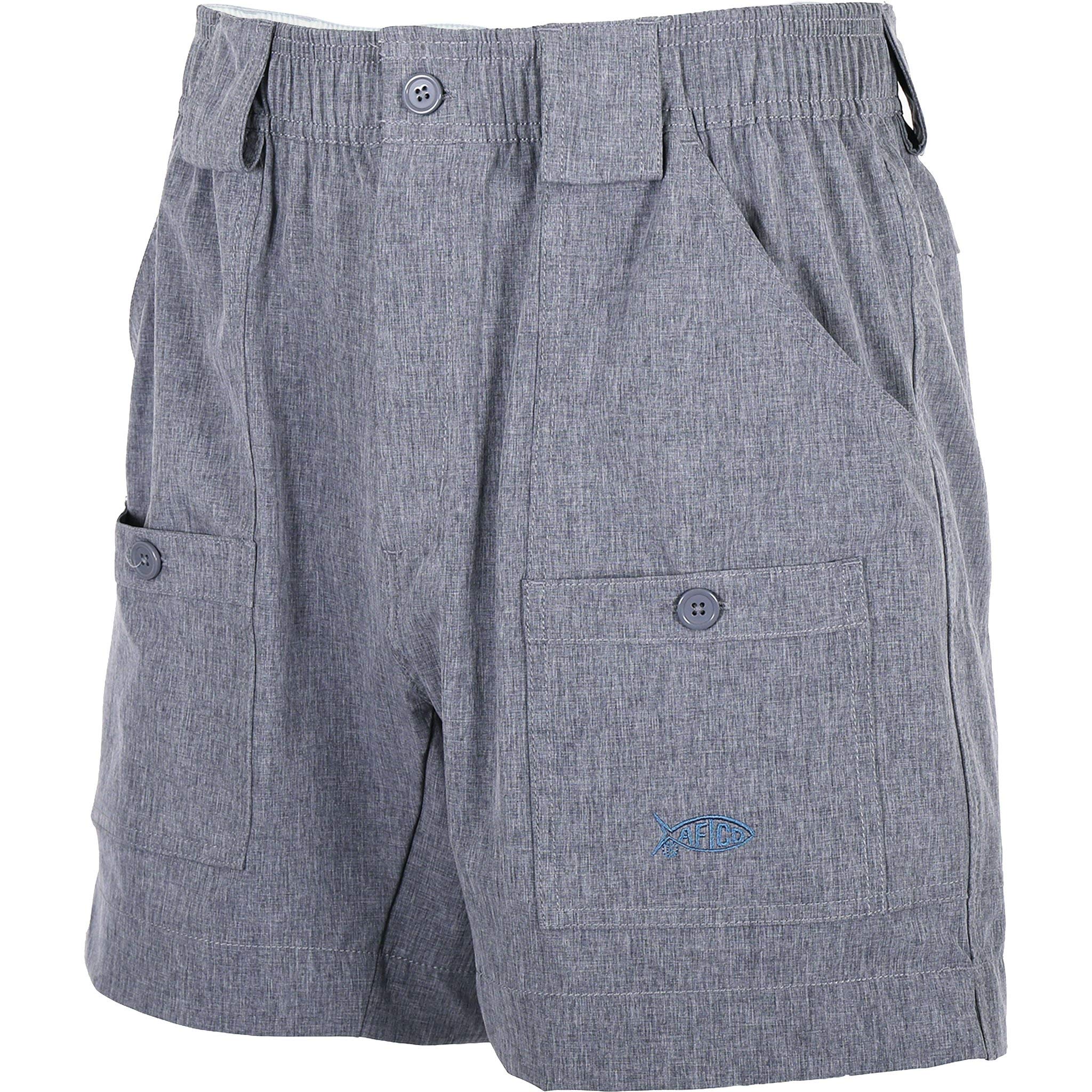 AFTCO Mens Stretch Original Fishing Shorts - Navy Heather - 30