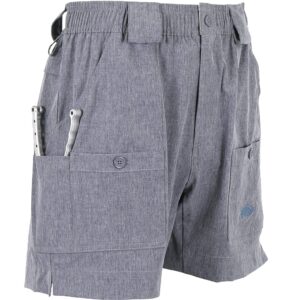 AFTCO Mens Stretch Original Fishing Shorts - Navy Heather - 30