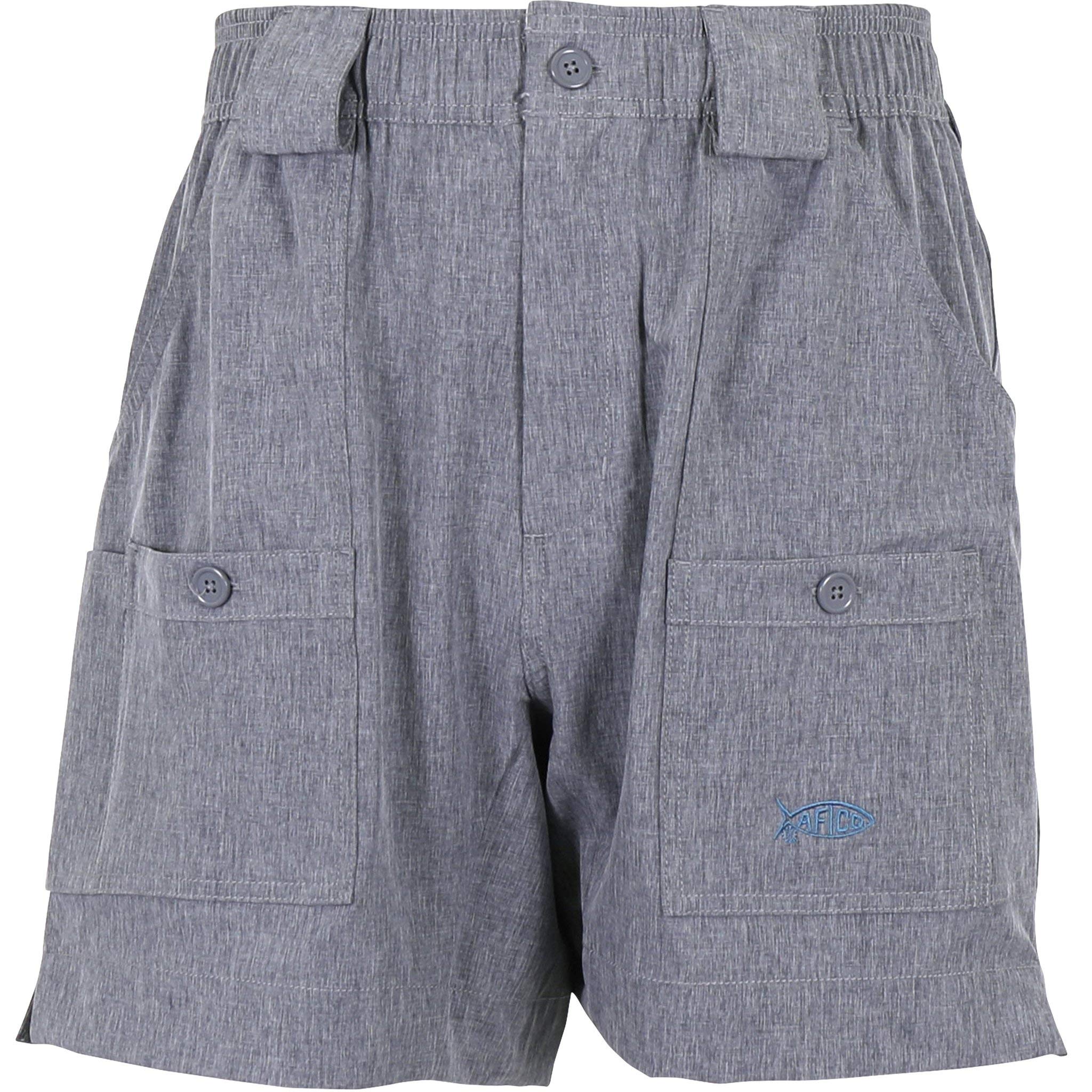 AFTCO Mens Stretch Original Fishing Shorts - Navy Heather - 30