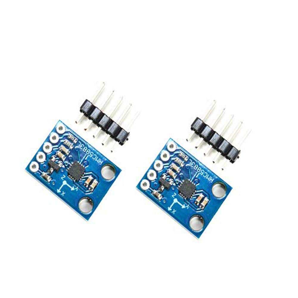 Comimark 2Pcs GY-273 HMC5883L 3V-5V Triple Axis Compass Magnetometer Sensor Module for Arduino