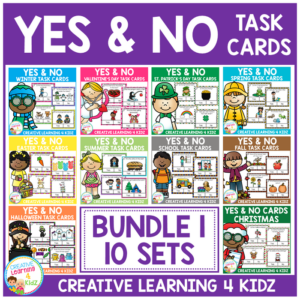 yes & no picture question task card bundle