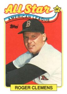 1989 topps baseball #405 roger clemens boston red sox as official mlb major league baseball trading card
