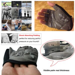 ROVOS Cycling Gloves Mountain Bike Gloves Biking Gloves for Men/Women 5MM Shock Absorbing Pads Half Finger Sports Bicycle Gloves-for Workout Motorcycle Gym Training Outdoor