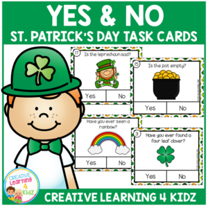 yes & no st. patrick's day picture question task cards